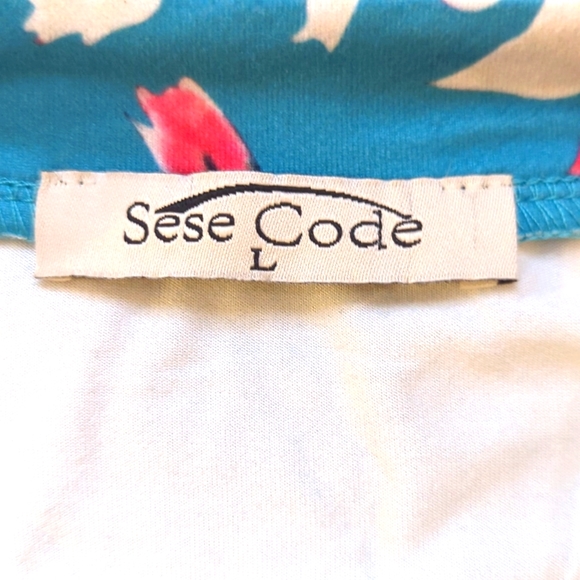 Bright Long-sleeve Floral Tunic Size L - Picture 3 of 3